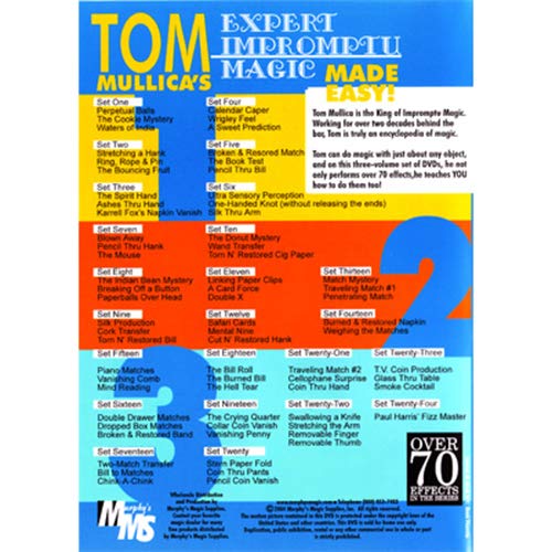 SOLOMAGIA Tom Mullica's Impromptu Magic 3 Disc Combo by Murphy's Magic Supplies - DVD - DVD und Didaktik - Zaubertricks und Props