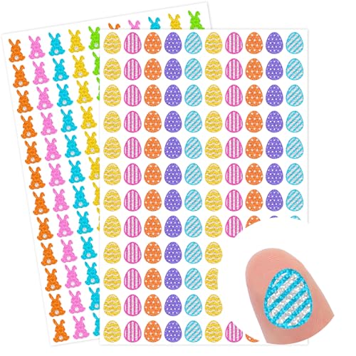 JarThenaAMCS 2400 Pcs Easter Mini Stickers Colorful Sparkly Holographic Easter
