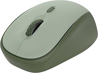 Trust Yvi+ Silent Wireless Mouse, Sustainable Design, 800-1600 DPI, For Left and Right Hand Users, Storable USB Micro Receiver, Quiet Compact Computer Mouse for PC, Laptop, Mac, Home Office - Green