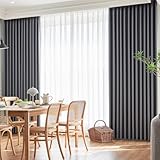 §ＳＵＧＯｉ 遮光カーテン 2枚組 210cm丈 幅100cm カーテン 遮光 2枚セット 小窓 ドレープカーテン 断熱 防寒 保温 防音 冷気遮断 UVカット 節電対策 目隠し 省エネ カーテン1枚 レース1枚 おしゃれ 厚手 無地 カーテンセット レース付 洗濯機対応 アジャスターフック付 タッセル付 子供部屋 出窓 ダークグレー