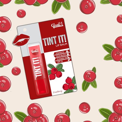 Image of Glam21 Tint it! Lip Balm | Everyday Hydration & Moisturized Lips with Vitamin-E, Shea Butter, Avocado Oil, SPF15 |Lip Care For Dry & Chapped Lip | 3.5gm Each | Combo Pack Of 2 (Coffee Beans & Cranberry)