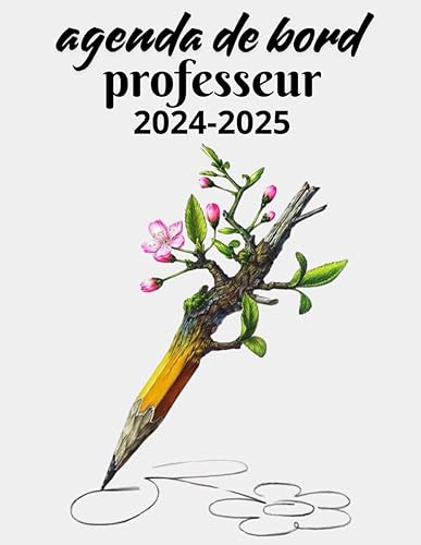 Agenda professeur 2024-2025: calendrier de l'année académique de septembre 2024 à août 2025/ Planificateur mensuel 1 mois sur deux pages/ grand format A4