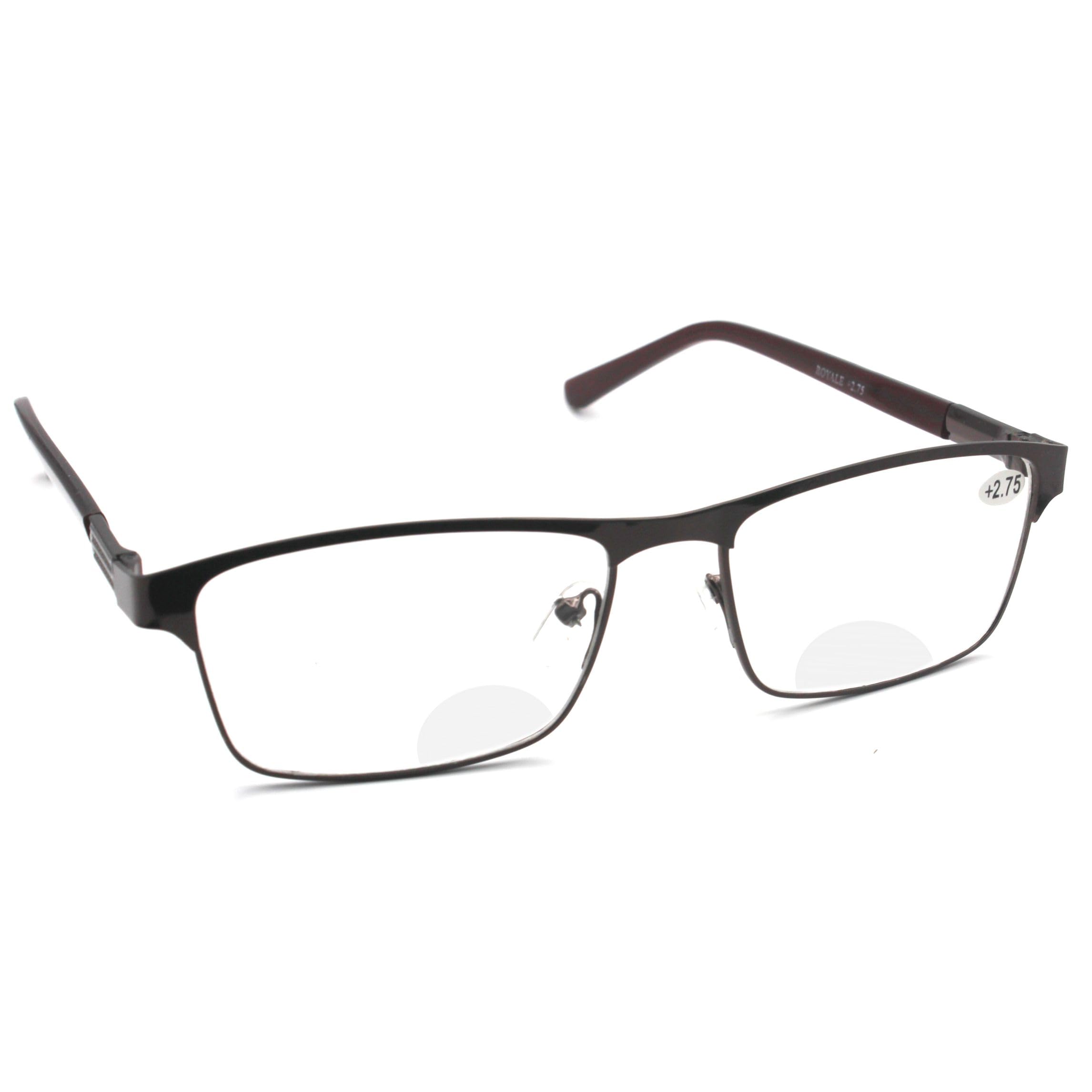 MAV Readers Full Rim Metal Frame with Bi-focal Lens Rectangle Reading Glasses for Men and Women with Hard Case | +1.25 - Brown (B0CWS13MQH) Amazon Price History, Amazon Price Tracker