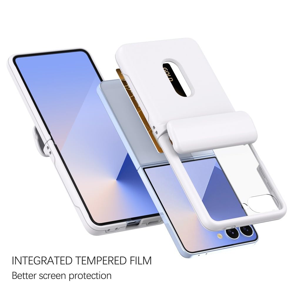 Generic do Samsung Galaxy Z Flip6 (kolor: ciemnofioletowy) odporny na wstrząsy portfel etui na karty twarde etui