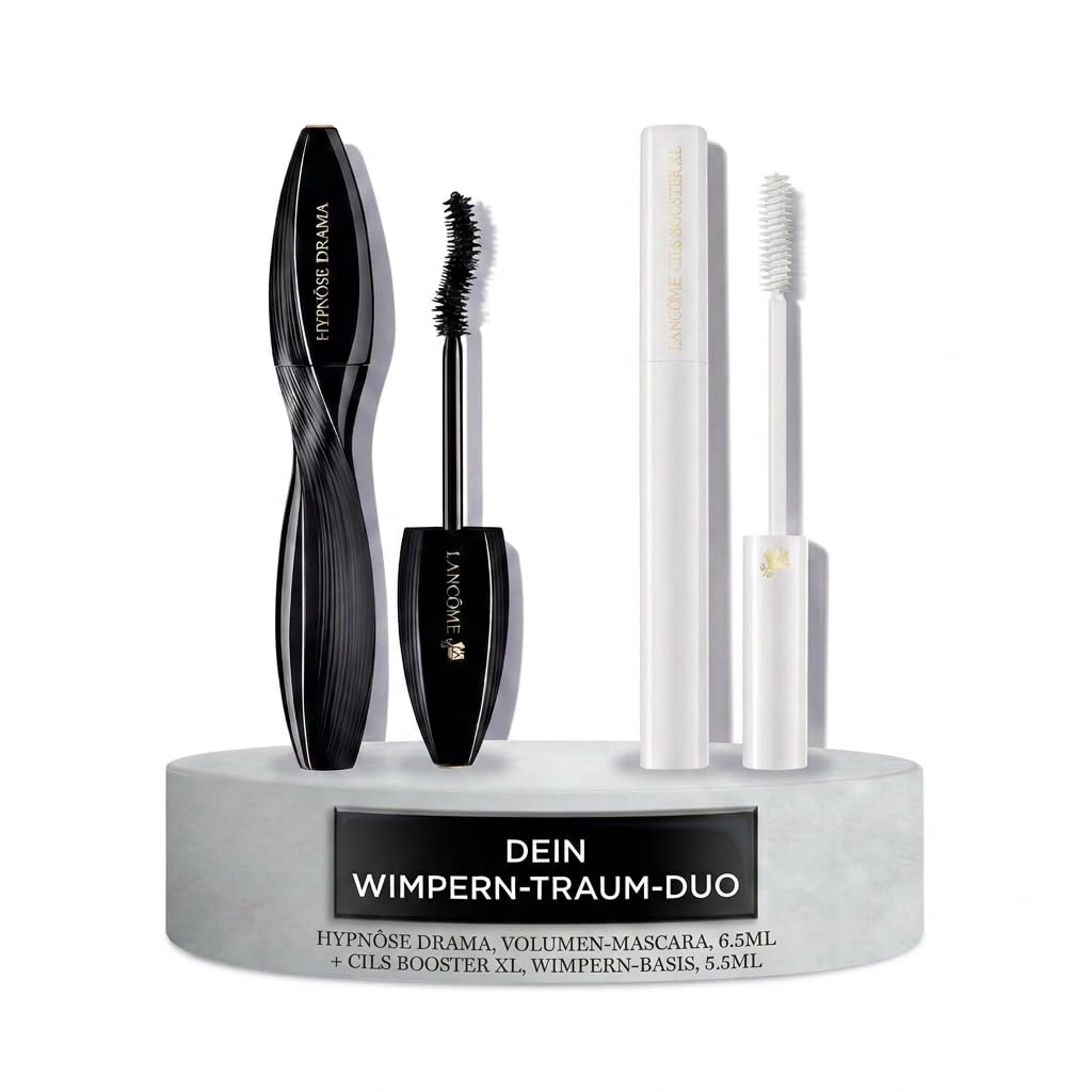 Lancôme Wimpern-Duo: Cils Booster XL Mascaragrundierung für Volumen & Pflege & Hypnôse Drama Mascara 01 Schwarz für 17x mehr Volumen & 24h Halt – Für fesselnde Augenblicke