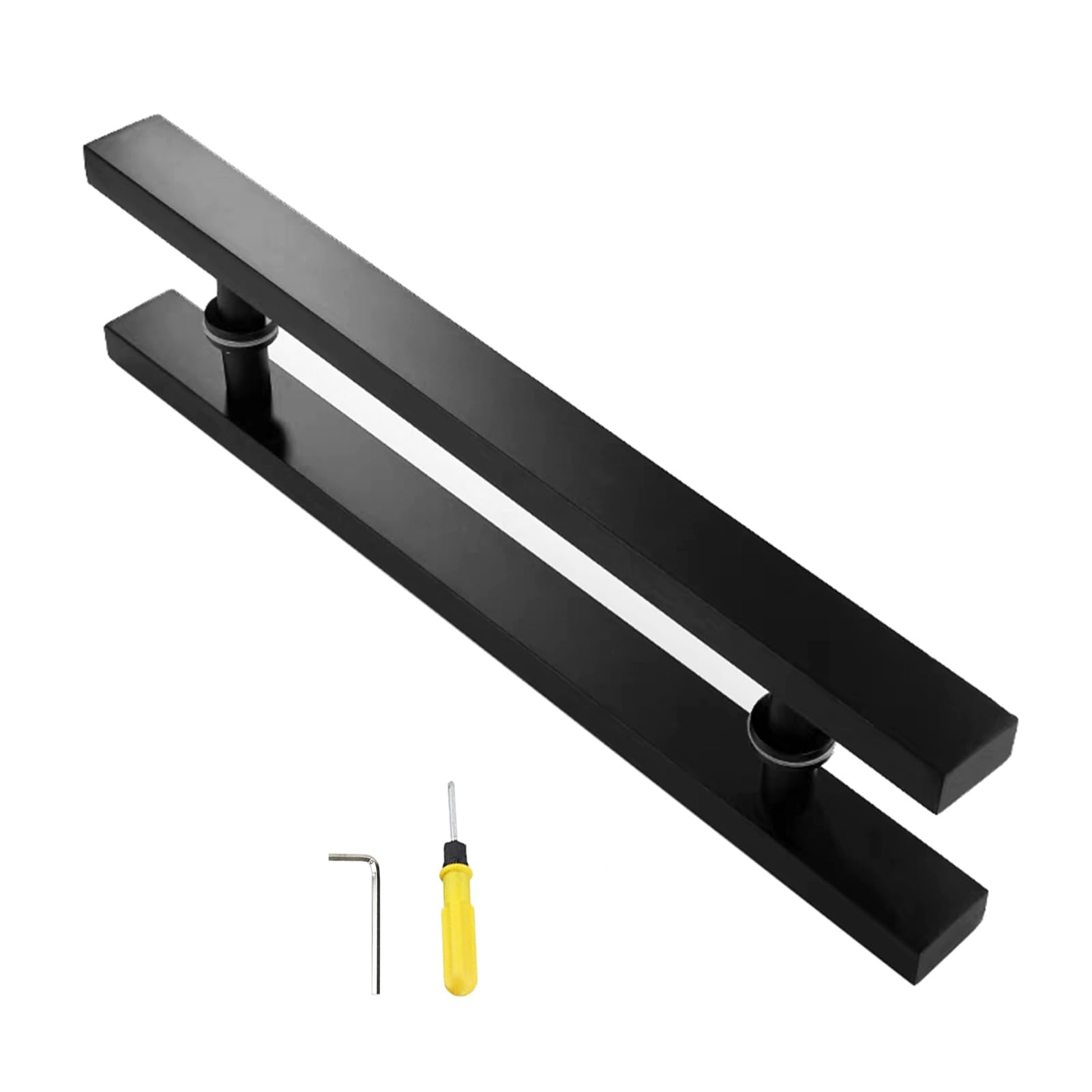 MXXQRHF Matte Black Long Door Pull Handle - 60cm (23 5/8") Shower Glass & Commercial Door Push Pull Handles with Screwdriver for Home Interior & Exterior Use