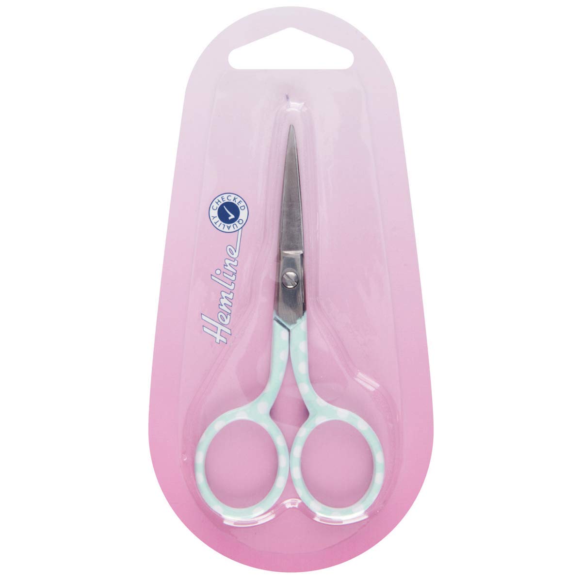 Hemline Blue Polka Dot Scissors 3.5 Inch