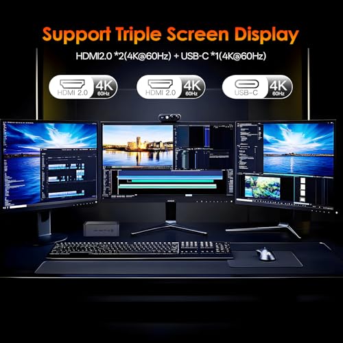 Image of Mini PC Gaming, AMD Ryzen 7 5825U, 32GB DDR4 RAM 1TB M.2 NVMe SSD, Win 11 Mini Desktop, Dual HDMI 2.0, USB 3.0 /2.0, Wi-Fi 6 /BT 5.2 /4K Display (5825U, 32GB+1TB, Black)