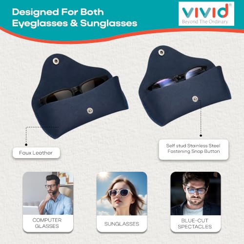 Image of VIVID Unisex Specs Snap Button Eyewear Dabbi Faux Leather Soft Case Cover