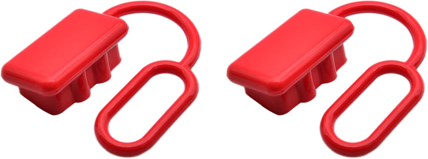 2PCS 50A DC Electrical Connector Dust Cover Silicone Soft Cover Red Dust Water Resistant Cap Protector for Trailer or Caravan Power Connectors