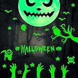 Fácil de pegar: esta pegatina electrostática de Halloween es autoadhesiva y se puede pegar directamente en paredes lisas, planas y limpias, vidrio y baldosas de cerámica sin romper la película protectora. Nota: limpie la superficie del vidrio con agua y esta pegatina se pegará con más firmeza; El tamaño total de la calcomanía de pared luminosa es de aproximadamente 30 x 30 cm/ 12 x 12 pulgadas