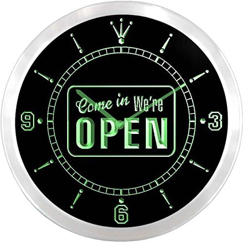 ADVPRO nc0588-b Newest We're Open Cafe Shop Bar Pub Neon Sign LED Wall Clock