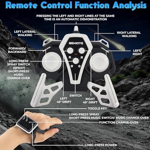 Image of The Little Ones RC Car - RC 4x4 Wheel Drive High-Speed Double Sided 2.4GHz Remote Watch Control Smoke Drift Stunt Off Road Cars 360 Rotation Toys for Kids & Adults Boys & Girls [LightForce PRO Racer]