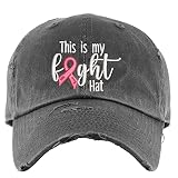 This is my Fight Hat Hat | Distressed Baseball Cap OR Ponytail Hat | Custom Ribbon Colors