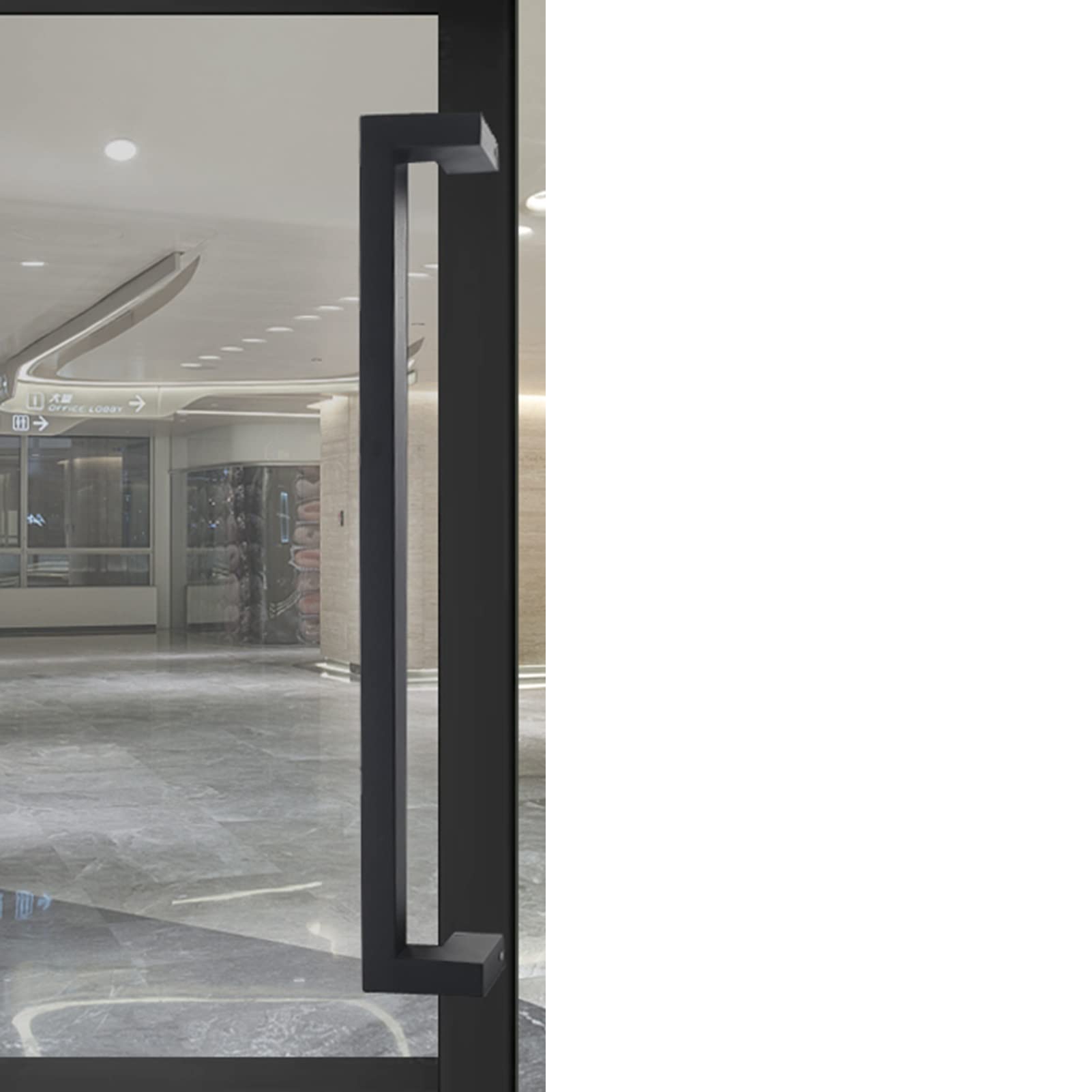 Poignée en acier inoxydable noir mat Glassets 800mm pour porte coulissante