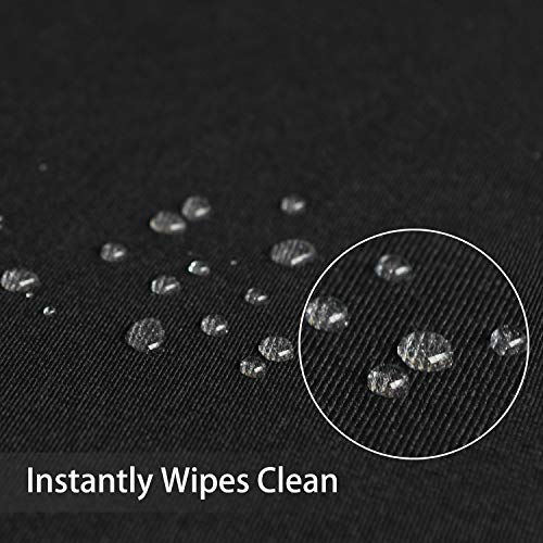 Image of Obstal 210GSM Round Table Cloth, Black, 108 Inch Diameter | Water Resistance Microfiber Tablecloth, Decorative Fabric Circular Table Cover for Outdoor and Indoor Use