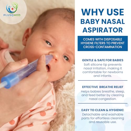 Baby-Nasensauger, Nasenschleimsauger für Neugeborene, Kinder Nasensauger, Nasensauger, Nasenreiniger, leicht zu reinigen, mit 24 Hygiene-Filtern 4