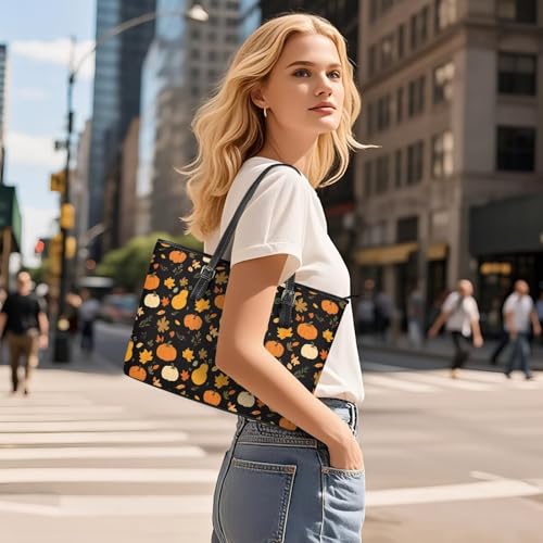 Bolso de hombro para mujer, tamaño mediano, tipo tote de cuero con cremallera, impermeable, para trabajo y compras miniatura 3