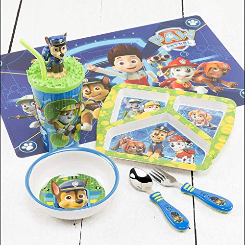 Zak Designs PWPB-2071 Paw Patrol Dinnerware Set Includes Melamine 3-Section Divided Plate And Utensil Made Of Durable Material And Perfect For Kids, 3 Piece Set, Paw Patrol Boys 3Pc thumb #5