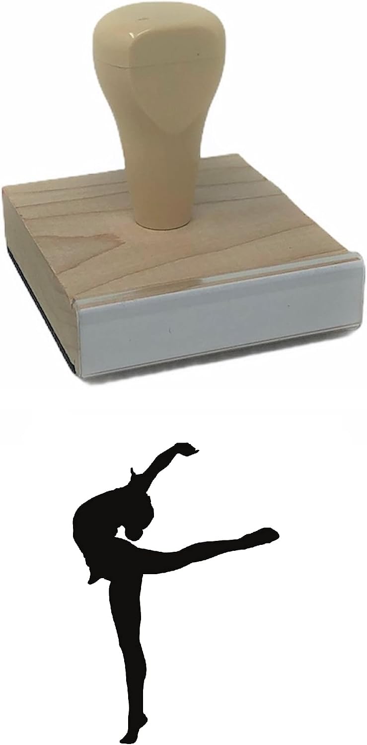 Ballet Dancer 1 Rubber Stamp, 2 X 2'' Wood Stamp