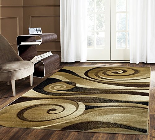 Modern Area Rug, Sculpture 258 Champaign (8 Feet X 10 Feet 6 Inch) #TOP15