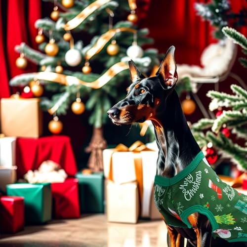 JpGdn Pacote com 2 peças, camisetas para cães de Natal, colete sem mangas, para cães grandes, vermel