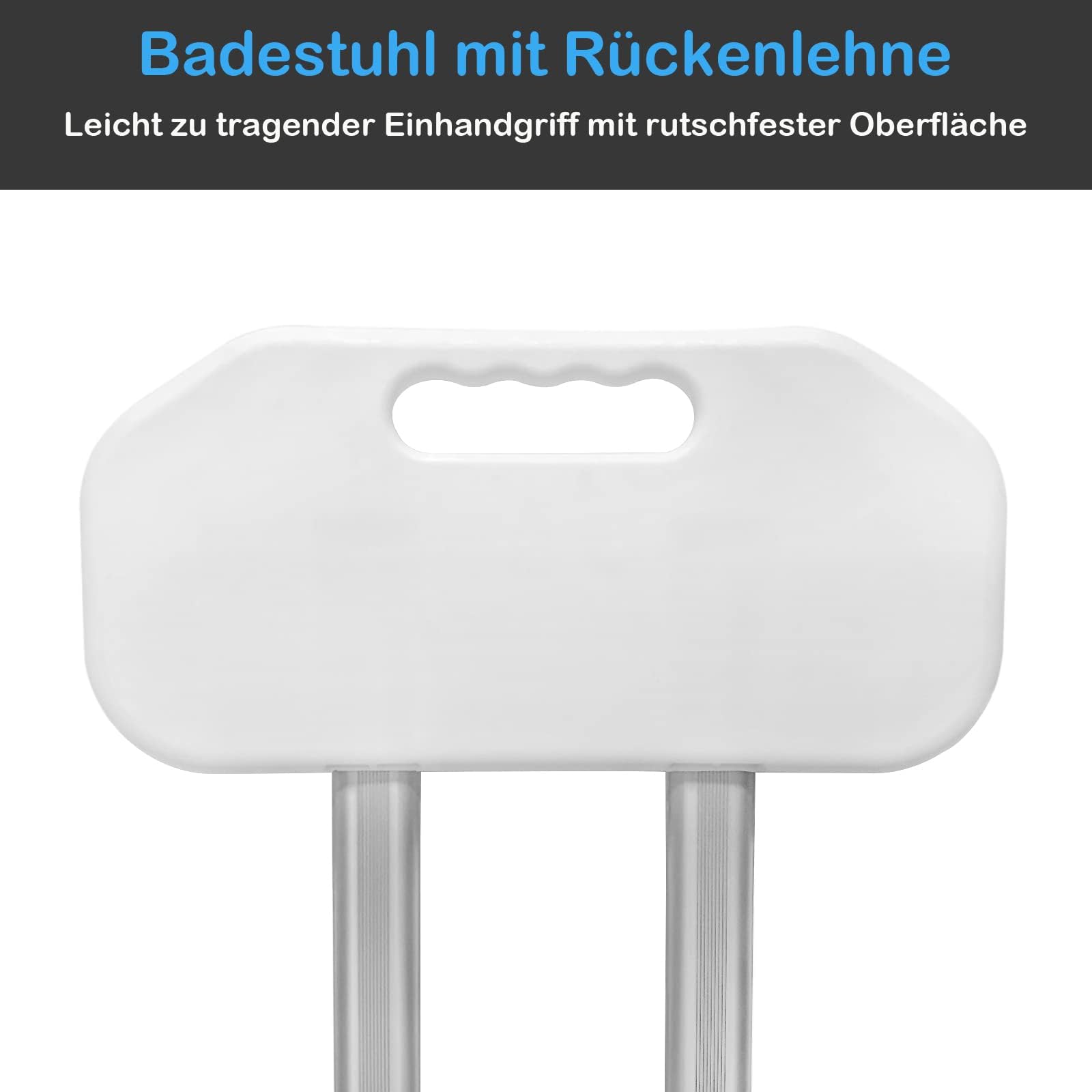 LARS360 Taburete de ducha con respaldo y reposabrazos, altura regulable, silla de ducha antideslizante, de aluminio y plástico, para personas mayores de hasta 150 kg