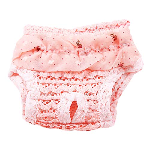 JIAYOUNG Pet Dog Physiological Pants - Pet Dog Strap Sanitary Panties Dog Underwear Diapers Pants Puppy Short,Comfortable and BreathableÃ¯Â¼Ë†Pink LÃ¯Â¼â€°