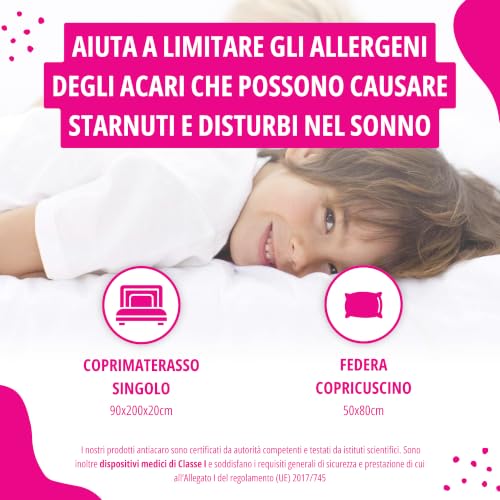 Protector de colchón con cremallera Allergosystem Dream 90x200 funda almohada poliéster 3