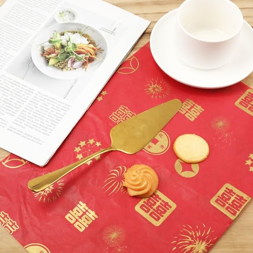 30 Stück Chinesisches Seidenpapier, 50x35cm Rotes Seidenpapier Chinesischer Stil Geschenkpapier Seidenpapier Bögen Seidenpapier zum Verpackung Neujahrs Basteln Hochzeit Geburtstag Babypartys