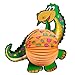 Produktbild NET TOYS Niedliche Dinosaurier-Laterne für Kinder - Grün-Orange 41cm - Tierische Party-Deko Dino-Lampion Urzeit - Genau richtig für Kindergeburtstag & Lampionumzug