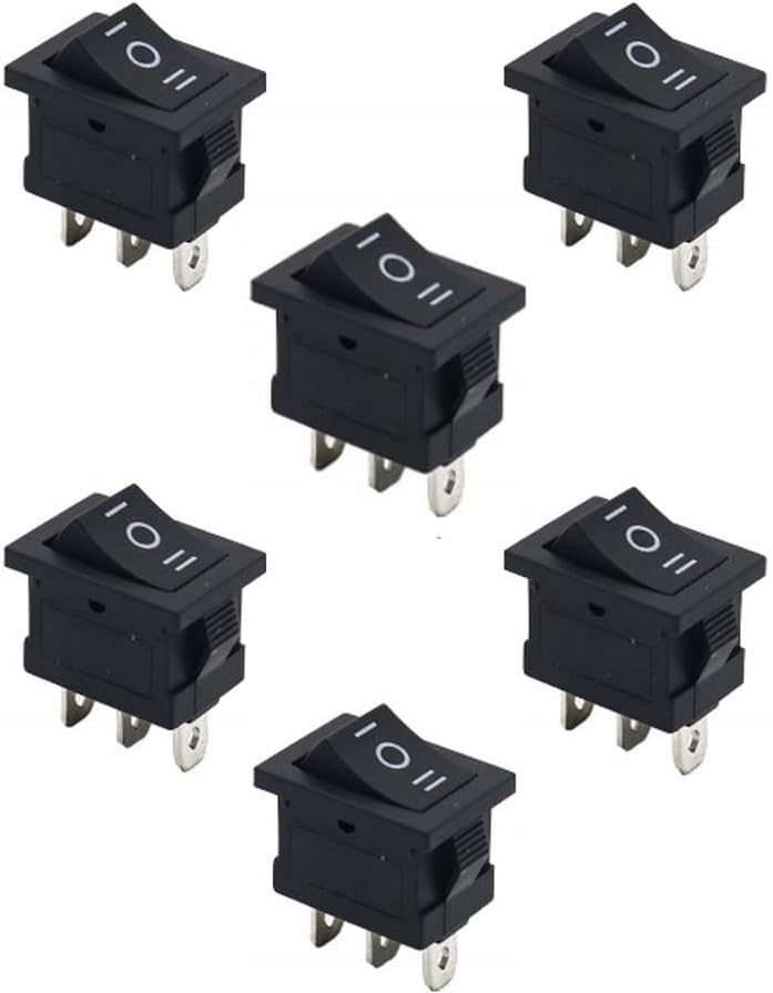 Melfi™ 6Pcs 3 Pin Position Snap Rocker Switch 3A 250V/6A 125V