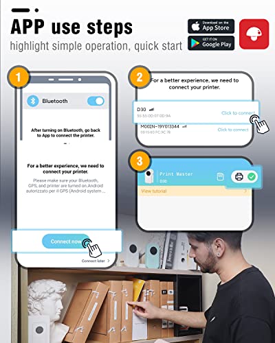 Phomemo Label Printer-D30 Label Maker With Tape,Sticker Maker Machine,Portable Bluetooth Mini Labeler,For Office Home School Organization,Android Ios,Gift For Women Men,Usb Recharger-Dark Grey #TOP4