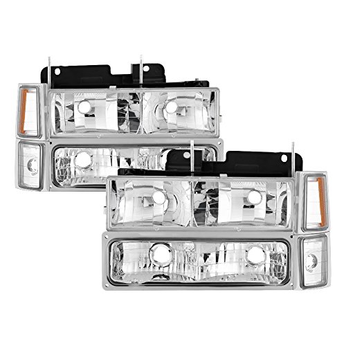 for Chevy C K Series 1500 2500 3500 for Chevy Tahoe for Chevy Silverado Headlights W Corner & Parking Lights 8pcs sets