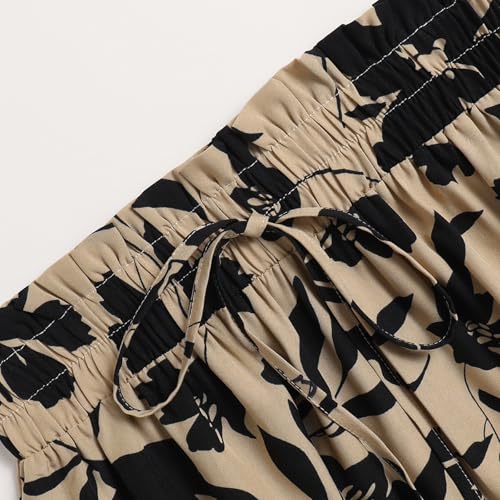 Ladies Flower Graphic Skirts for Women Maxi Long Vacation Boho Pleated High Cut Skirt 20254