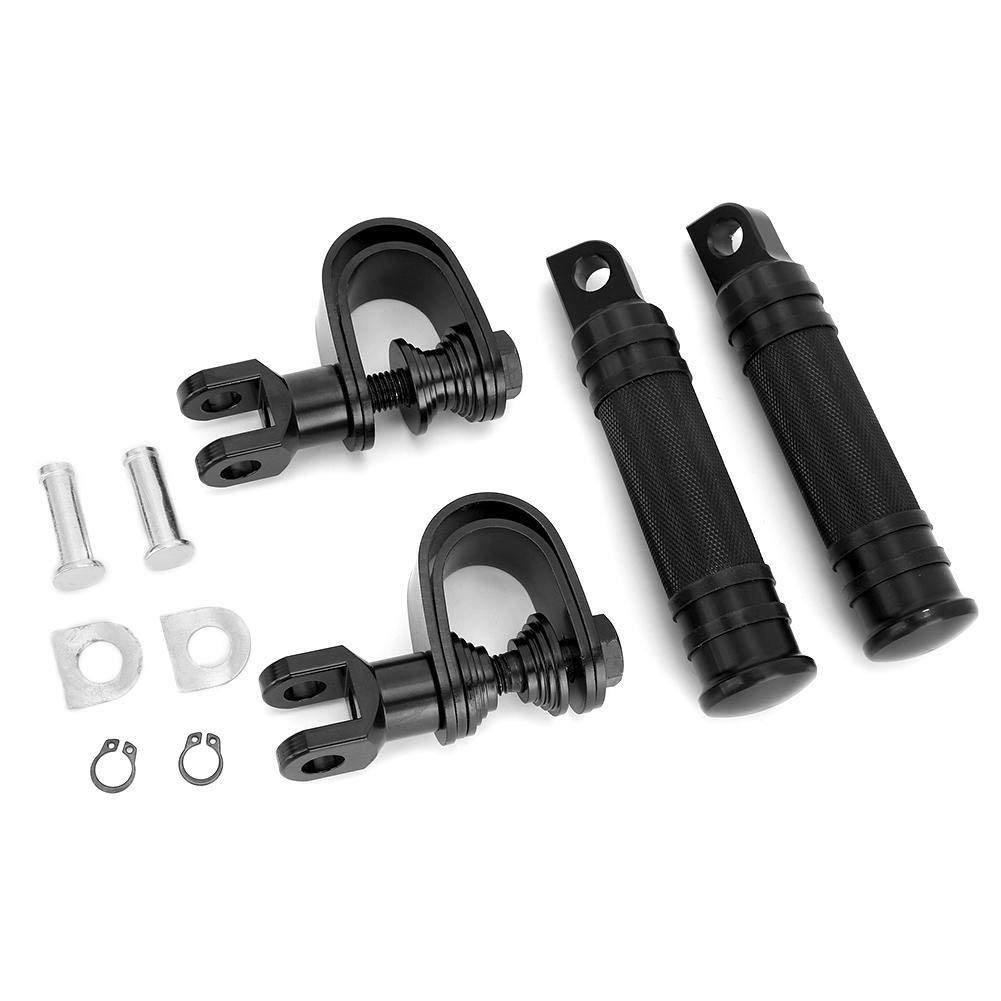 KSTE Motorrad Fußrasten, 25mm Universal Motorrad CNC Fußrasten 90-Grad Klappbare Pedalhalterung Zubehör für Motorräder
