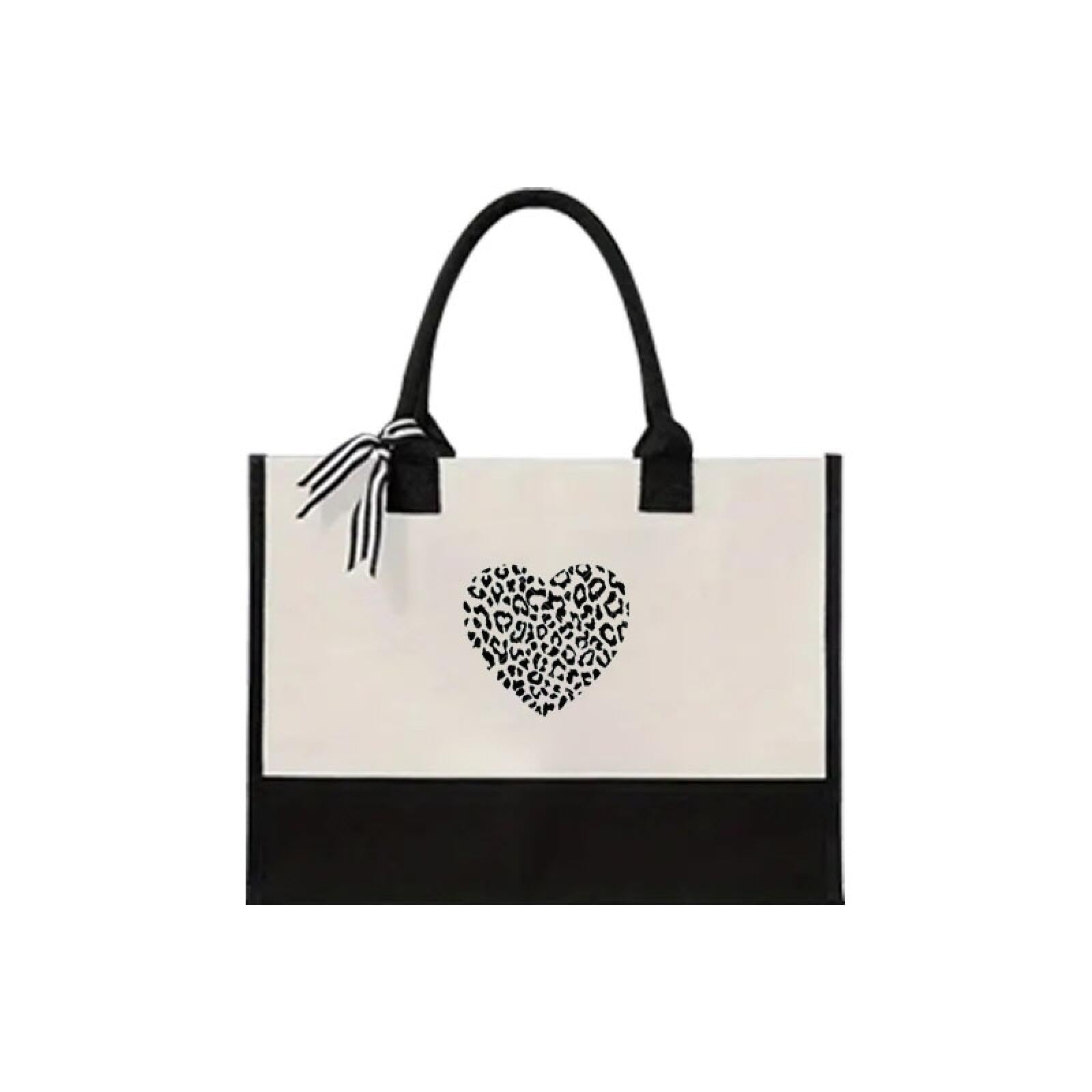 Sac cabas léopard et cœur le cadeau idéal de Saint-Valentin