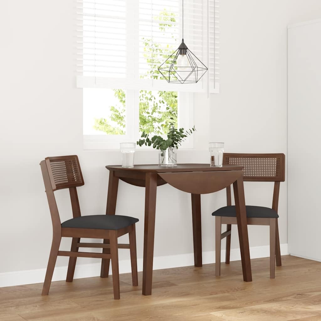 Chaises de salle à manger en bois massif de Hevea assise confortable avec coussins Homgoday