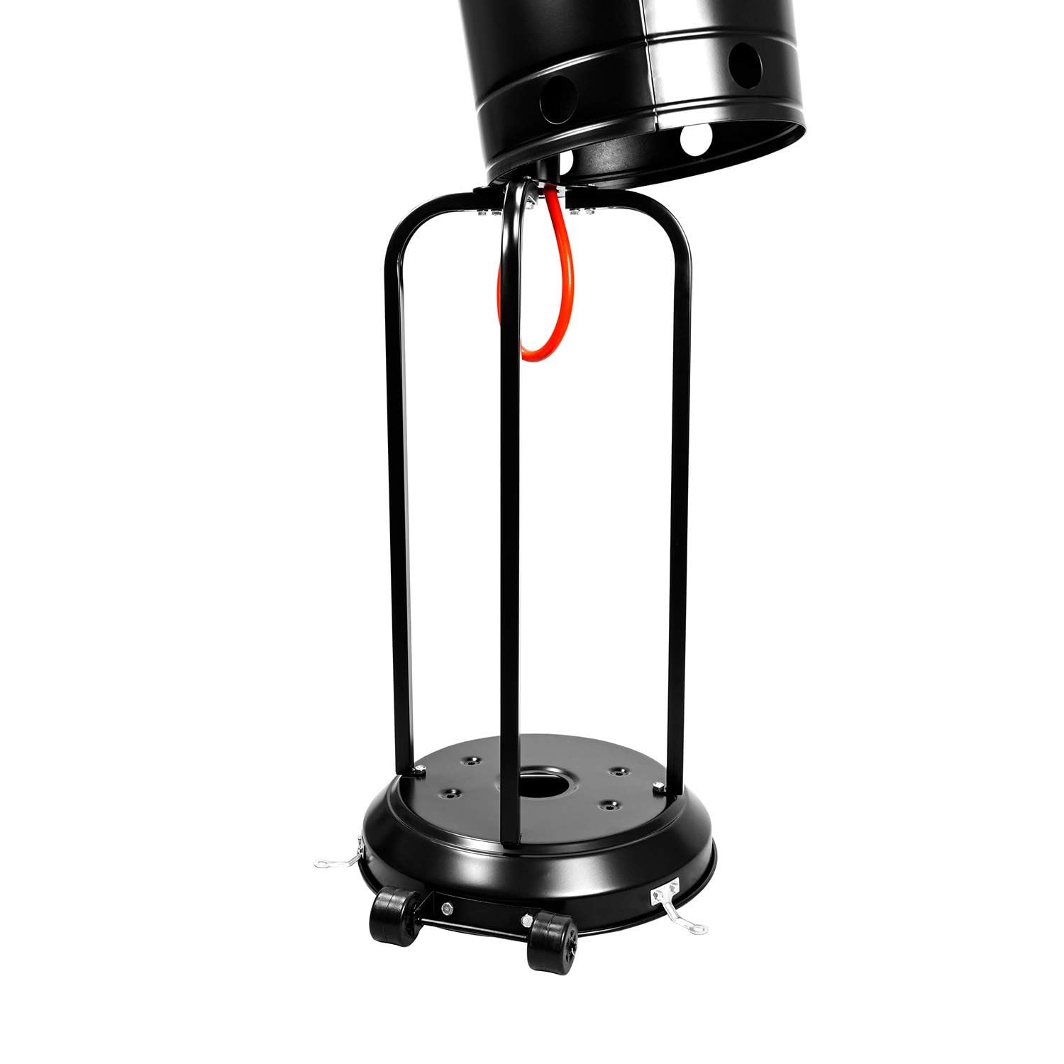 Stufa a Fungo Riscaldante per Esterno a Gas 12kW, Accensione Piezoelettrica, Ruote Integrate, Compatibile con Bombola 15Kg, Nero