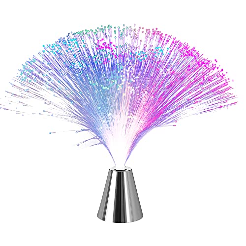 Innoteck Fiber Optic Lamp – Changing Colour Rotating LED Fiber Optic Desk Lamp – Colour Changing Battery-Operated Lamp – for Children’s Bedroom, Night Light, and Perfect Home Decoration