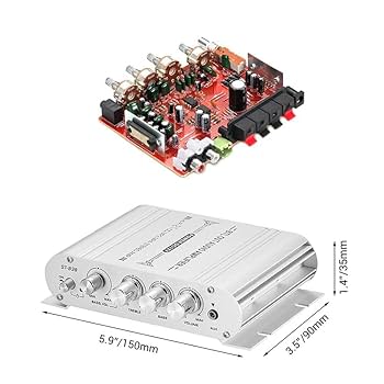 Amazon | 2.1chコンパクトオーディオアンプ 出力20W＋20W＋40W