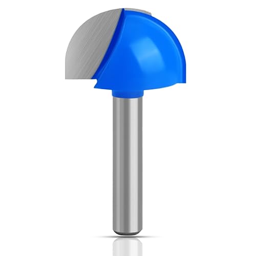 ASNOMY Broca de enrutador de caja de núcleo de 1 pulgada de diámetro de corte, brocas de enrutador de caja de punta redonda de 14 pulgadas - Brocas