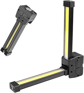 LED Work Light Rechargeable, Foldable Mechanic Torch 5 Modes, LED Magnetic Inspection Work Light Torch with Hanging Hook for Camping/Car Repair/Garage/Workshop/Emergency, Two in One
