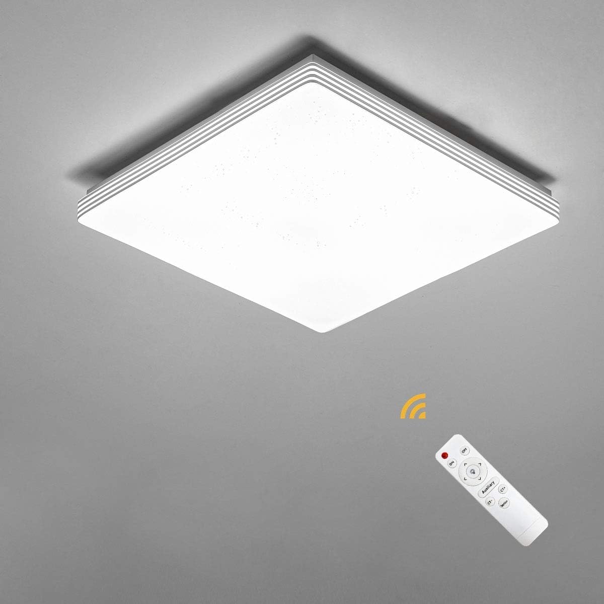 Plafonnier LED dimmable 72W en forme de fleur moderne avec télécommande pour salon - 8