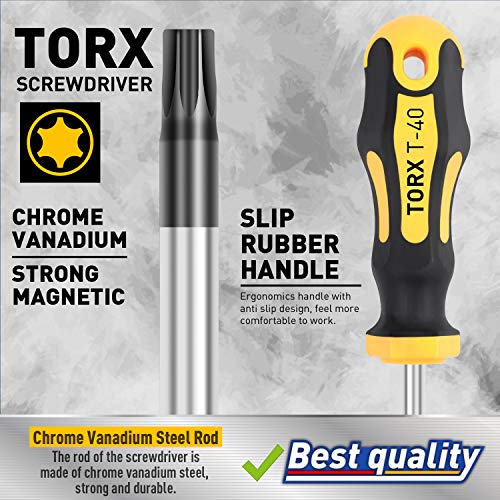 Amartisan 12-Piece Magnetic Torx Screwdriver Set (T5 - T40) - Best Choice