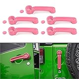 JeCar Door Handle cover Inserts Kit for Jeep Wrangler JK 2007-2017 Rubicon Sahara X Sport 4 Door & Tailgate Handle ABS cover Kit JeCar (Pink）