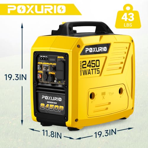 Generador Inversor de Combustible Dual POXURIO 2450W, Tanque de 6L, 120V, Super Silencioso, Azul miniatura 2