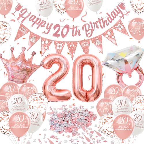 Deko 16. Geburtstags Mädchen, Roségold Luftballons 16 Jahre Geburtstagsdeko, 16 Alles Gute zum Geburtstag Ballons, Geburtstagsdeko 16 Happy Birthday Banner für Freundin Tochter