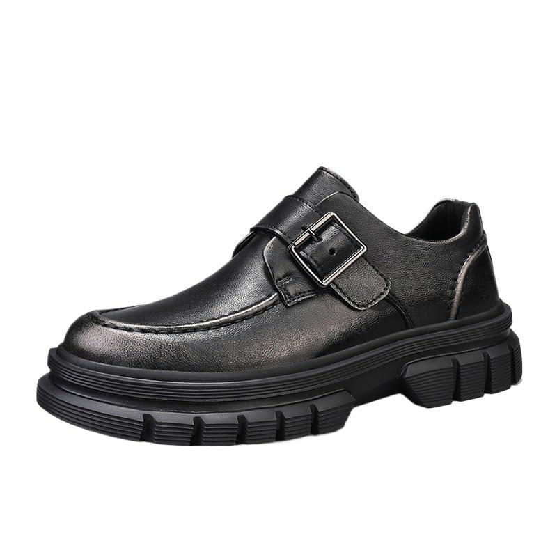 Men's Business Oxford Shoes Casual Rubber Shoes Thick-Soled Round-Toed Versatile Comfortable Breathable Non-Slip Outdoor Casual Shoes for Men