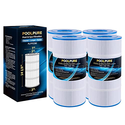 POOLPURE PLFPCC60 Pool Filter Replaces Pentair CCP240, PCC60, Unicel C-7469, R173572, 178569, Filbur FC-1975, Clean and Clear Plus 240, L x OD:14 1 8 x7 , 4 X 60 sq. ft. Filter Cartridge
